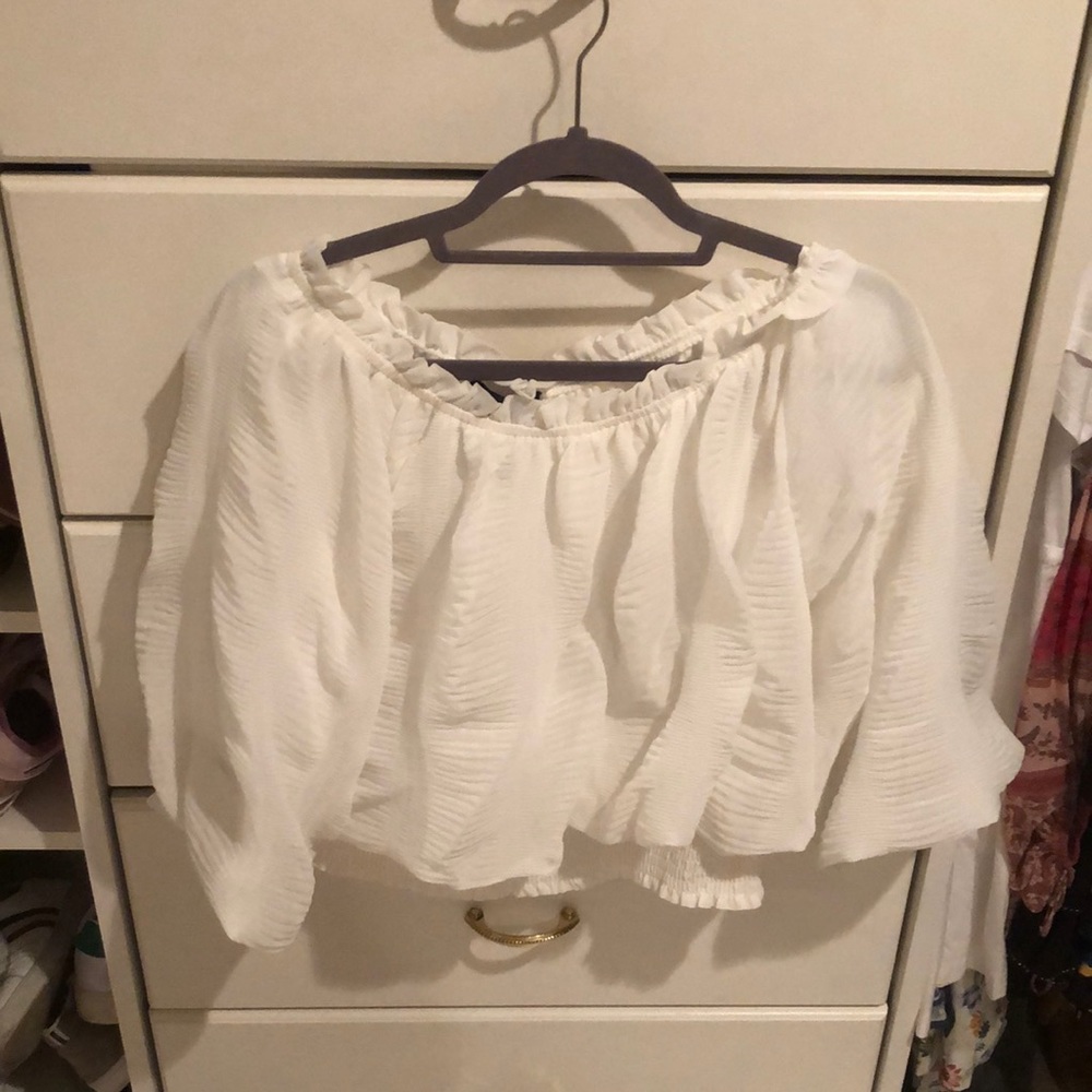 Brand new white off the shoulder dressy top